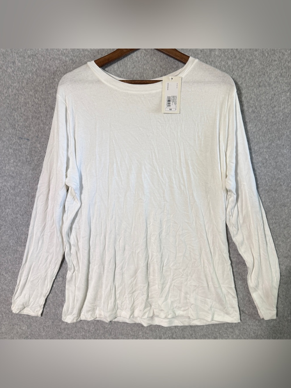 a new day White Long Sleeve Crewneck Top 1X